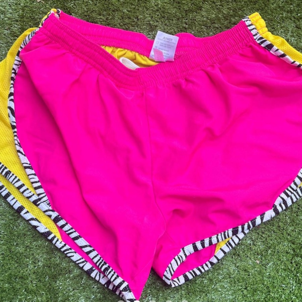 Neon Soffe Pink and Yellow Athletic Shorts